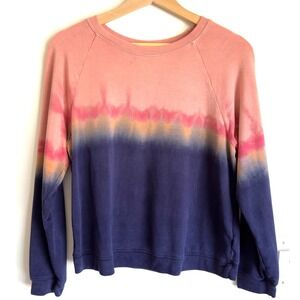 Velvet by Graham & Spencer Tiedye Crewneck Pullover Sweatshirt-Pink Blush-Sze XS